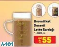 BOROSİLİKAT DESENLİ LATTE BARDAĞI 350 CC